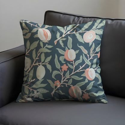 Classic Fruit Tree Cushion Cover, Botanical Pomegranate Pillow Cover