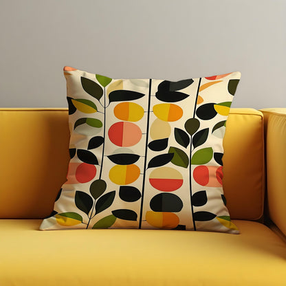 Modern Abstract Floral Cushion Cover, Geometric Pattern Pillow Case