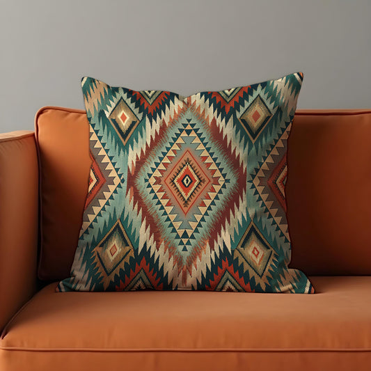 Southwestern Cushion Cover, Bold Aztec Geometric Pattern Pillow Case