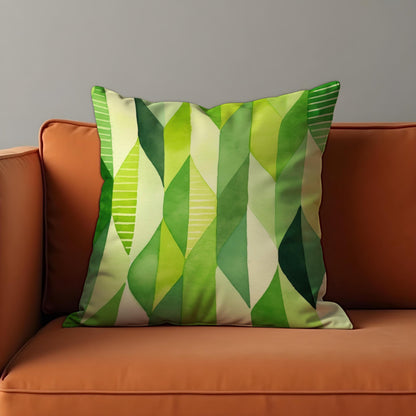 Fresh Green Gradient Cushion Cover, Abstract Leaf Pillow Case