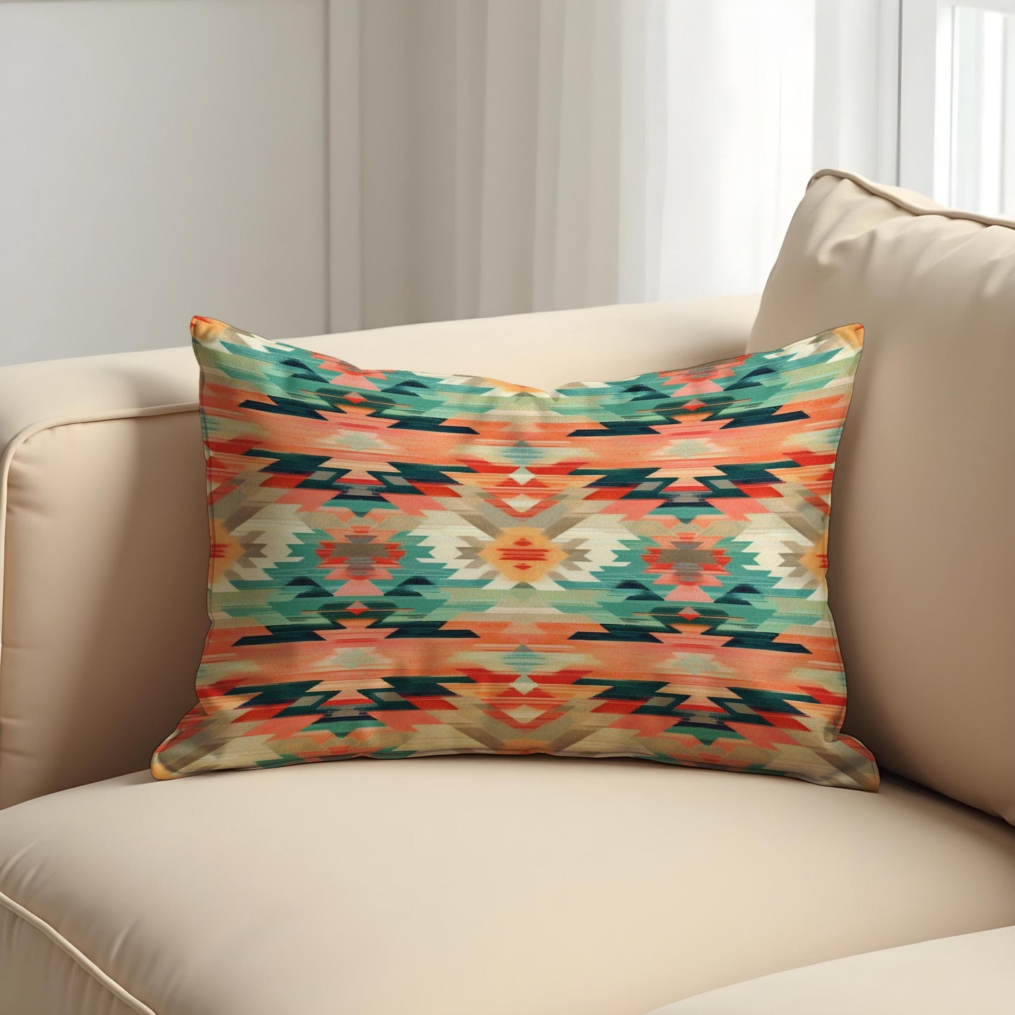 Colorful Southwestern Cushion Cover, Aztec Tribal Pattern Pillow Case