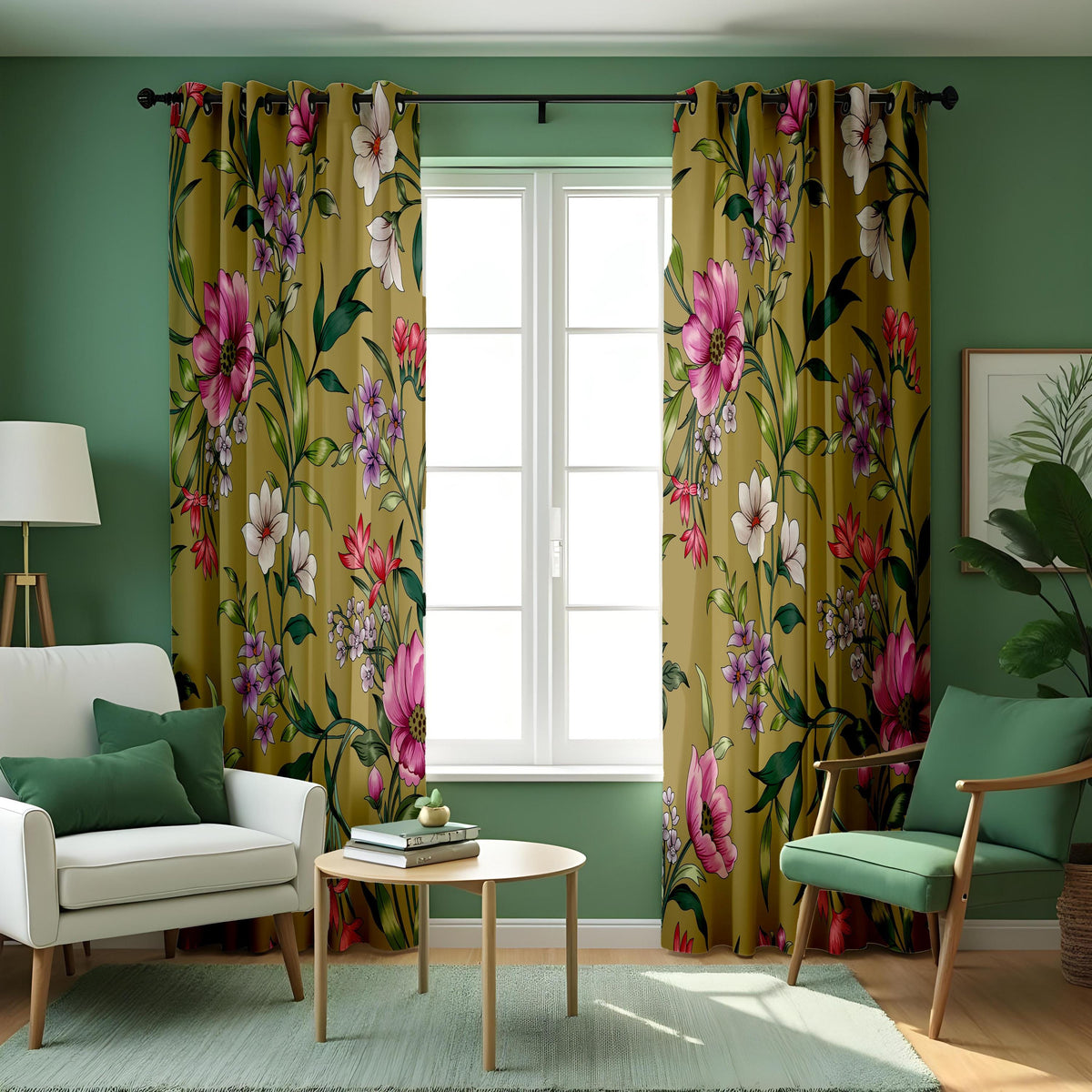 Pink & Purple Floral Curtains, Made to Measure Garden Drapes
