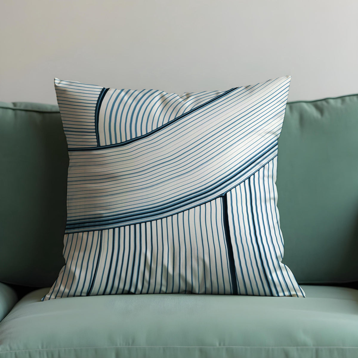 Navy White Stripe Cushion Cover, Modern Pillow Case
