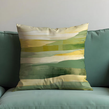 Earthy Landscape Cushion Cover, Abstract Nature Throw Pillow Cover