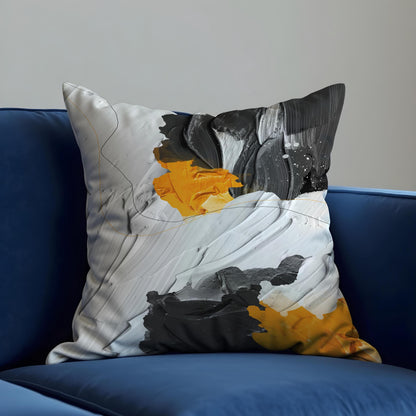 Monochrome Abstract Cushion Cover, Brushstroke Throw Pillow Cover