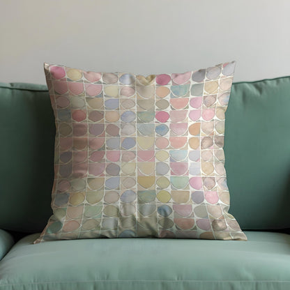 Pastel Geometric Throw Pillow Cover, Modern Circle Cushion Case