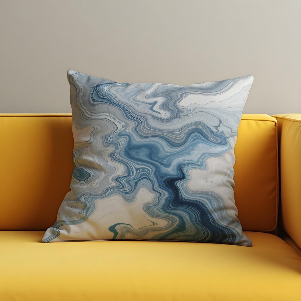 Blue Marble Cushion Cover, Abstract Swirl Pillow Case