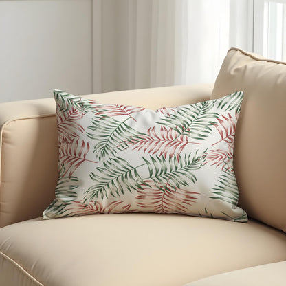 Tropical Palm Leaf Cushion Cover, Botanical Throw Pillow Cover
