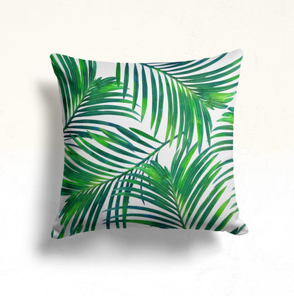 Green Leaf Mandala Cushion Cover, Abstract Leaves Design