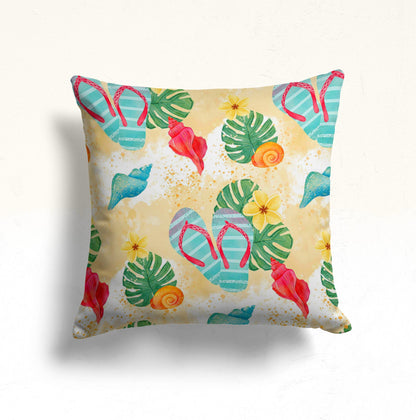 Summer House Palm Tree Colorful Cushion Cover