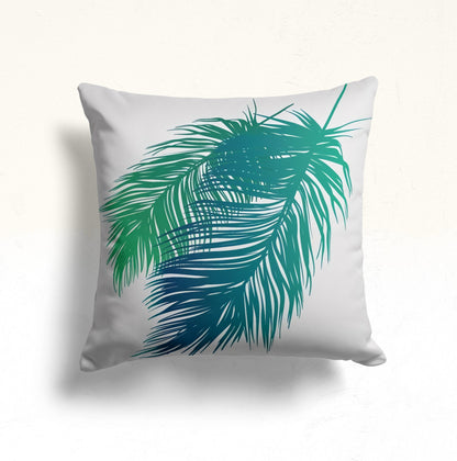 Green Leaf Mandala Cushion Cover, Abstract Leaves Design