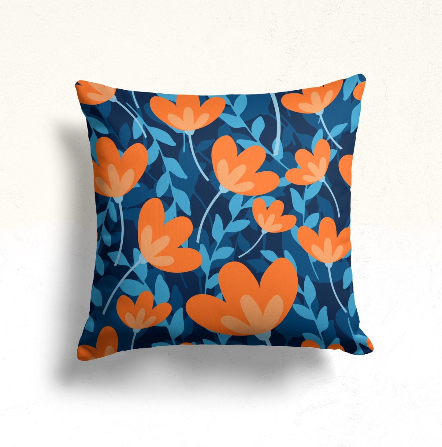 Modern Floral Striped Cushion Cover