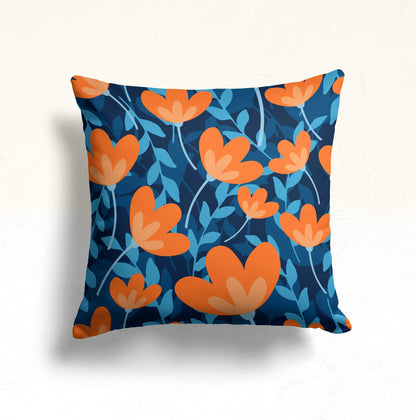Modern Floral Striped Cushion Cover