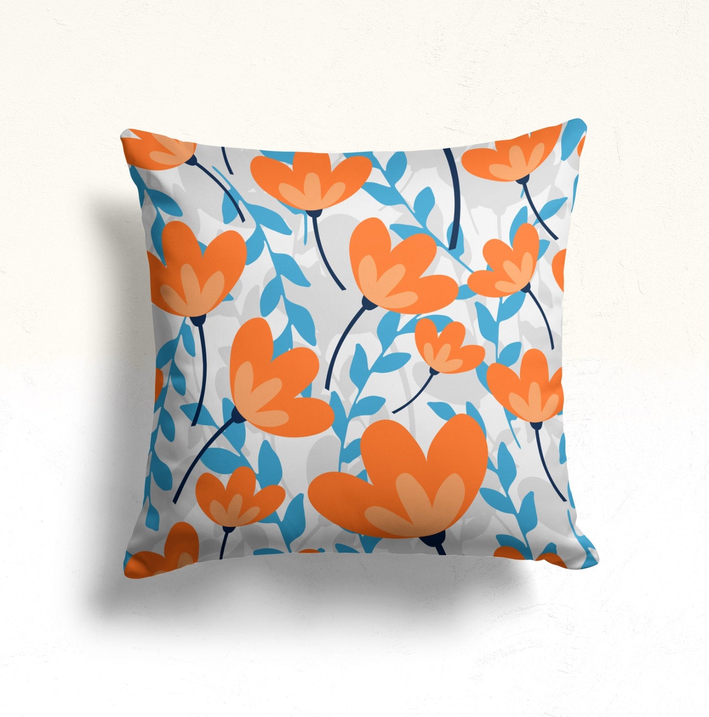 Modern Floral Striped Cushion Cover