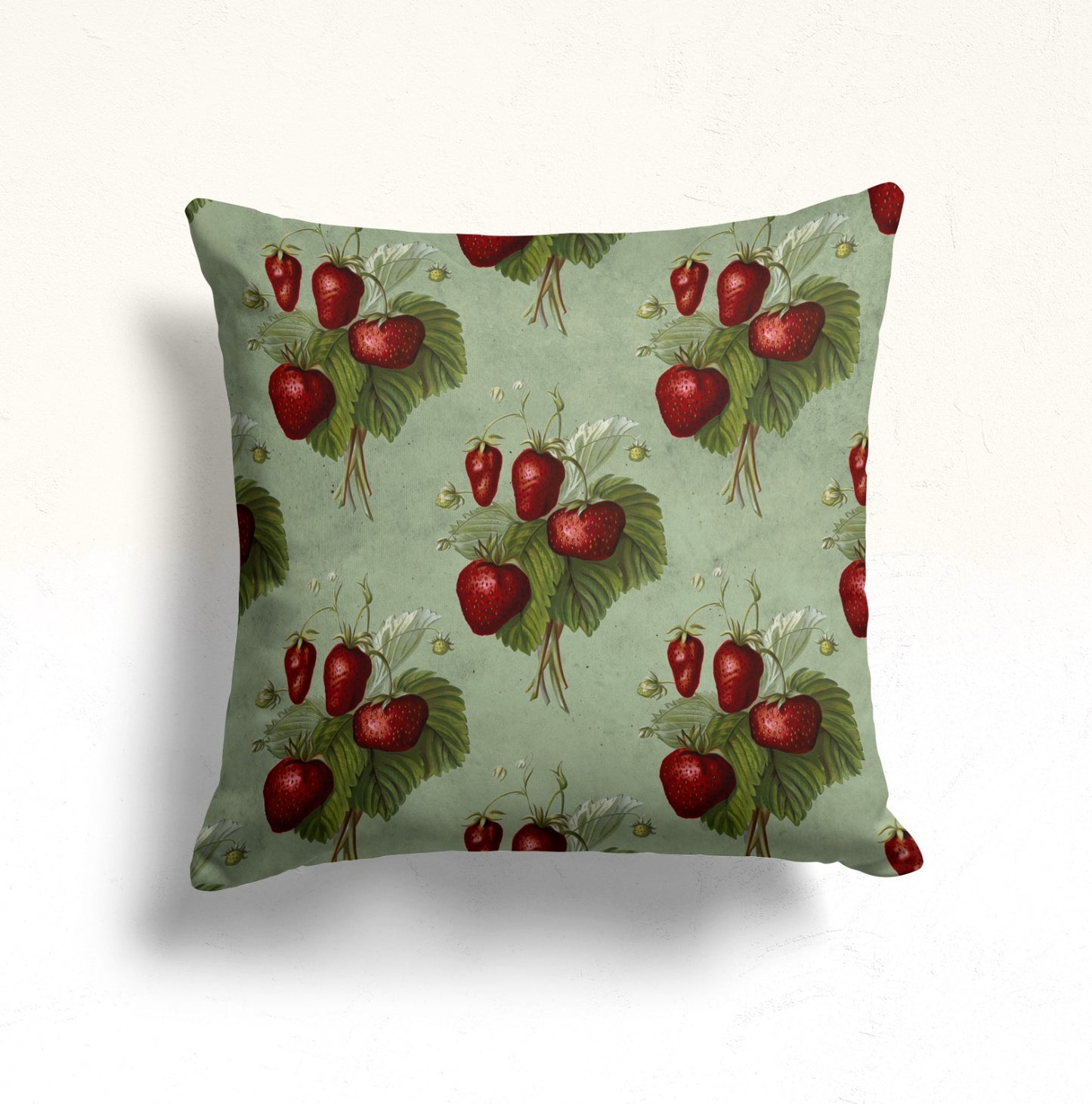 Owl and Roses Cushion Cover, Forest Pine Needle Deep Green