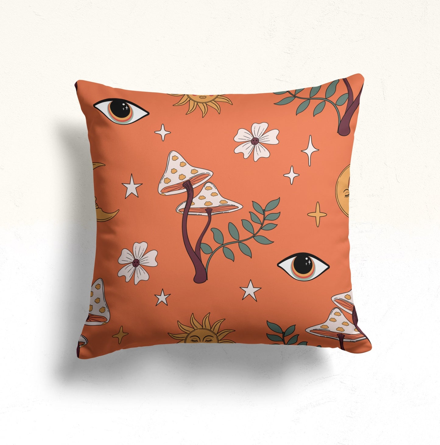 Pastel, Watercolor Garden Cushion Cover, Mystical Eyes Dekor