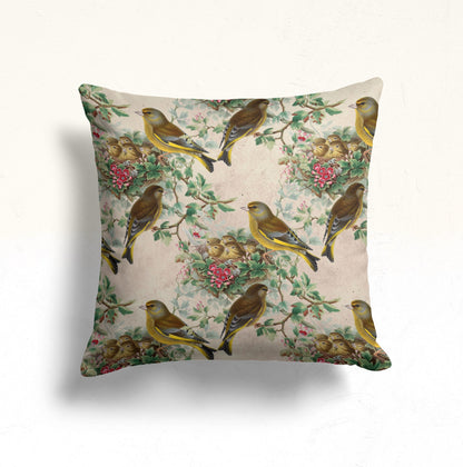 Bird, Butterfly Spring Cushion Cover, Tropical Parrots, Flowers