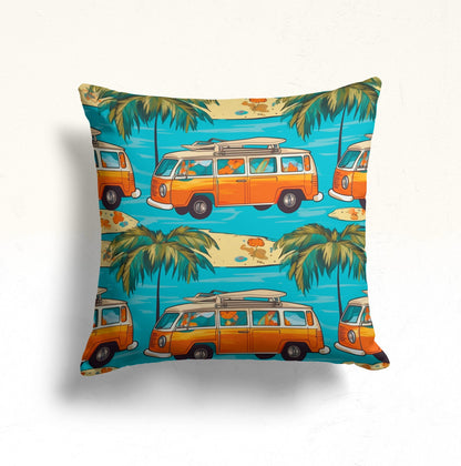Summer House Palm Tree Colorful Cushion Cover