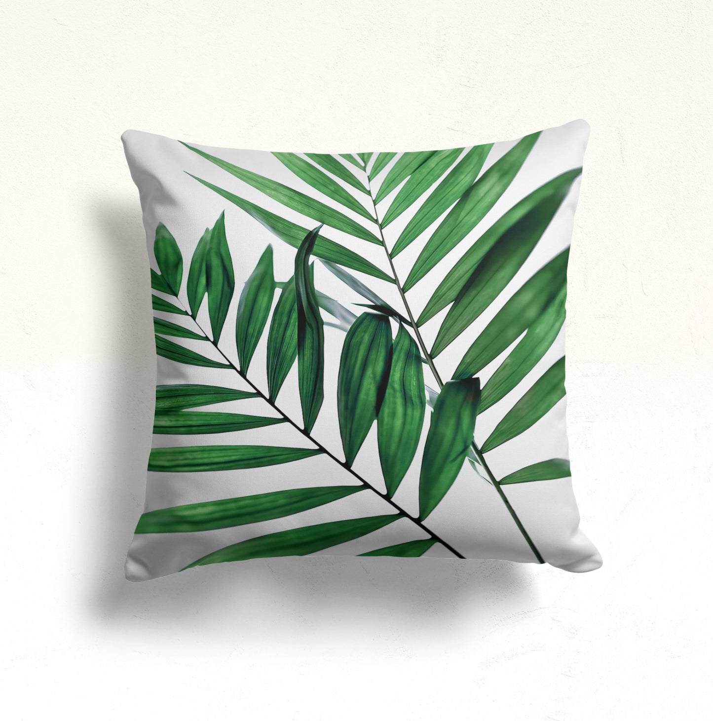 Green Leaf Mandala Cushion Cover, Abstract Leaves Design