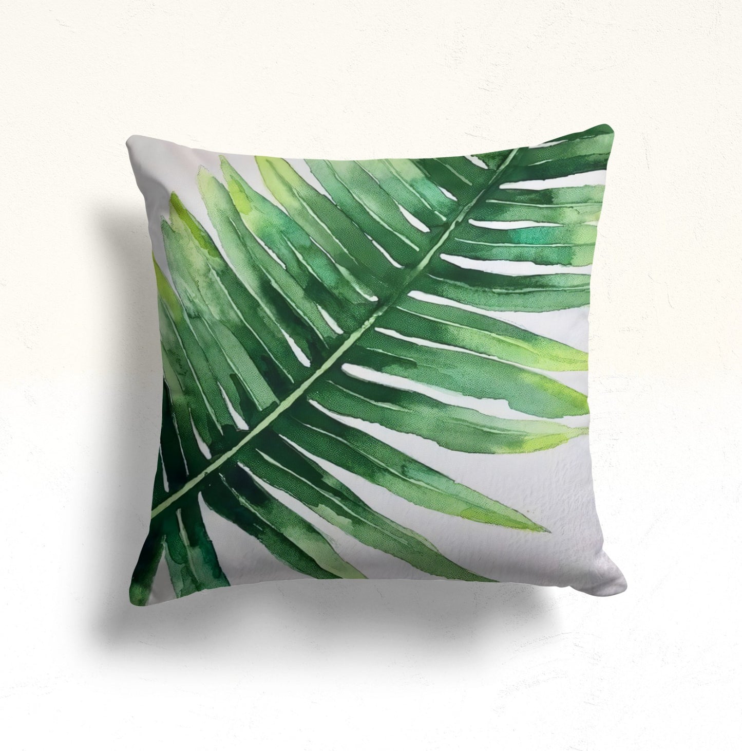 Green Leaf Mandala Cushion Cover, Abstract Leaves Design