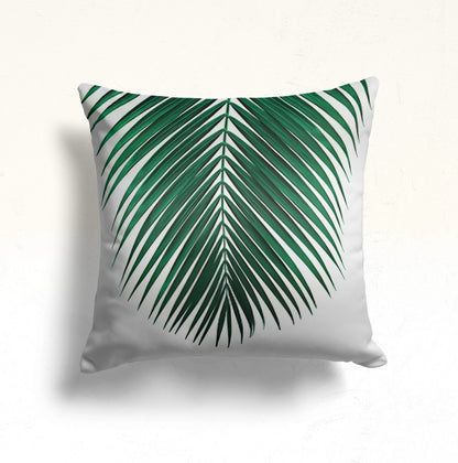 Green Leaf Mandala Cushion Cover, Abstract Leaves Design