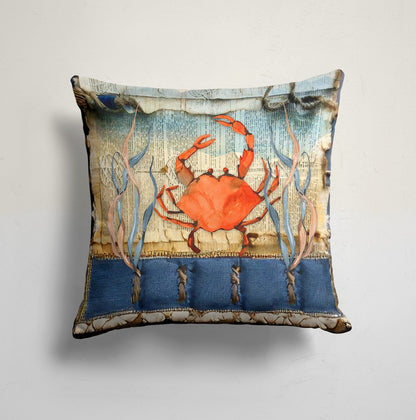 Crab Sea Life Fish&Turtle Cushion Cover