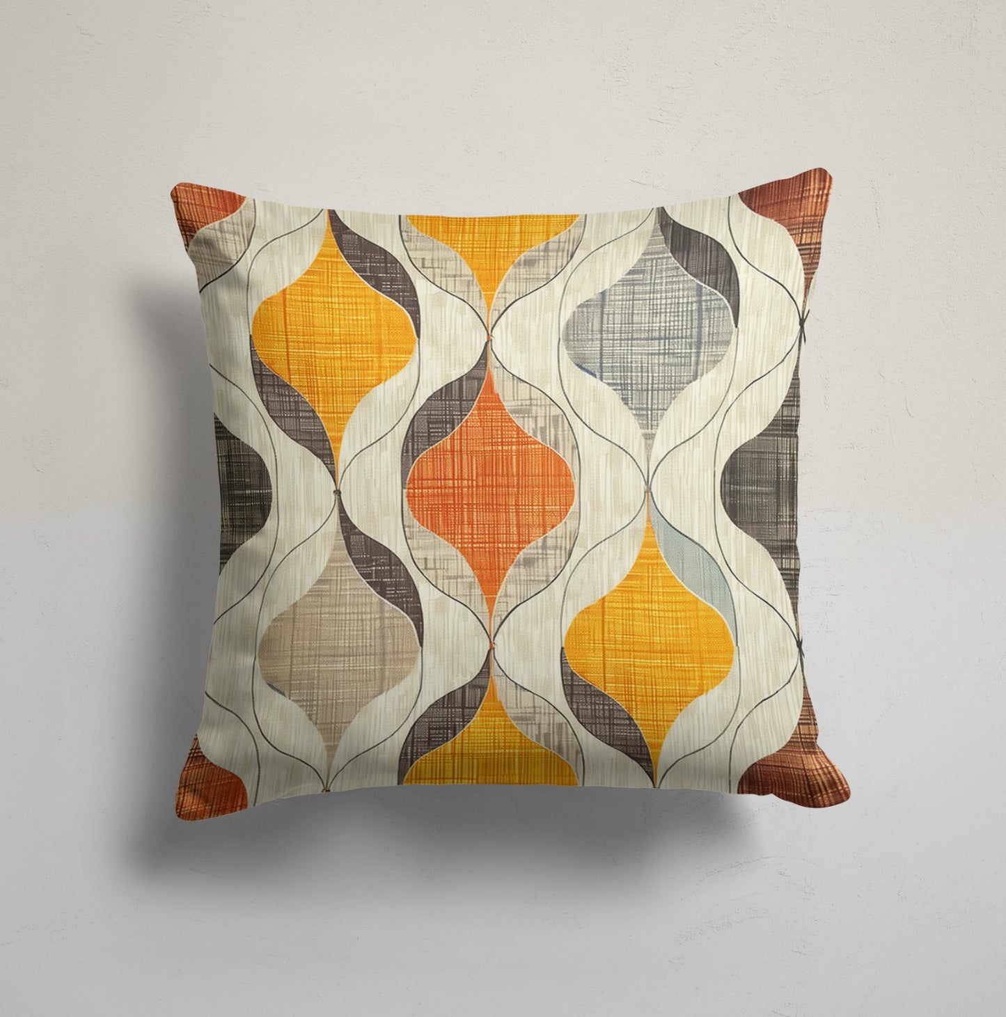 Modern Tree Silhouette Cushion Cover, Triangular Geometric Decor