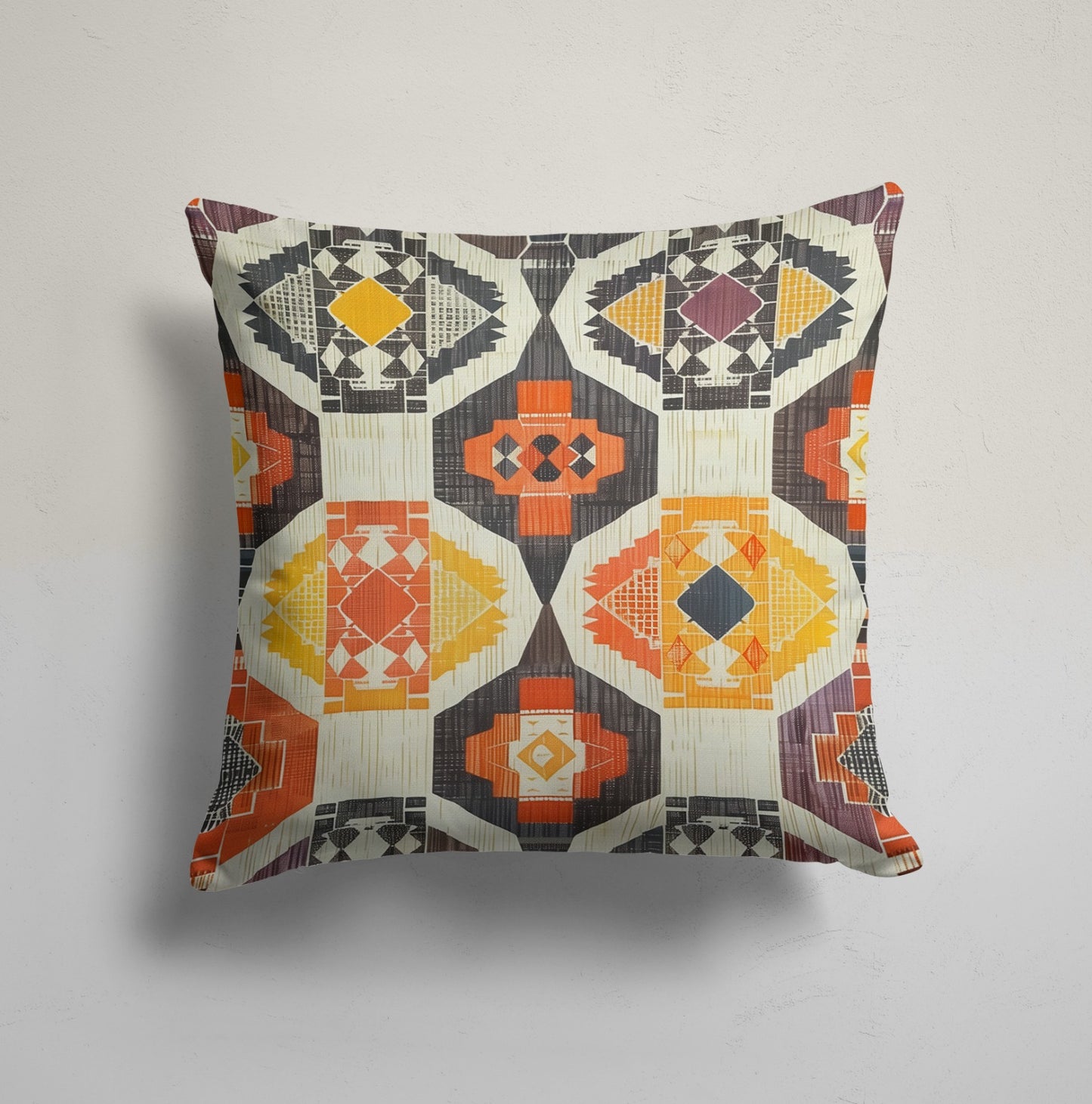 Modern Tree Silhouette Cushion Cover, Triangular Geometric Decor