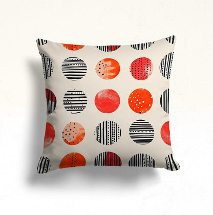 Floral Doodle Monochrome Cushion Cover, Vintage Tile Pattern