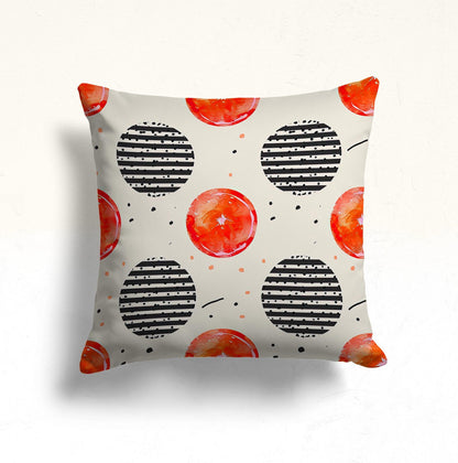 Floral Doodle Monochrome Cushion Cover, Vintage Tile Pattern