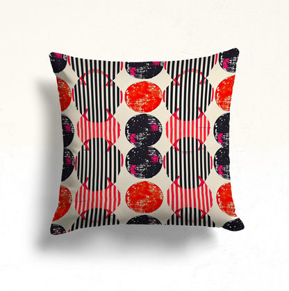 Floral Doodle Monochrome Cushion Cover, Vintage Tile Pattern