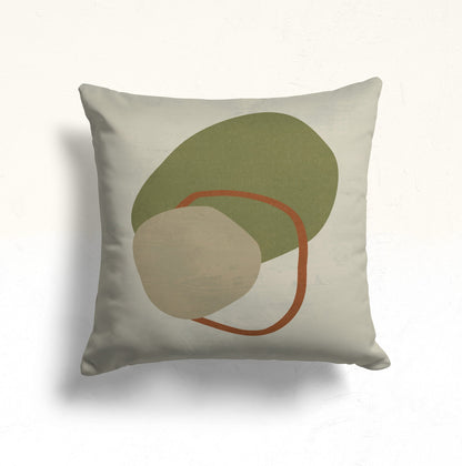 Abstract Plant Graphic Cushion Cover, Green Geometric Design