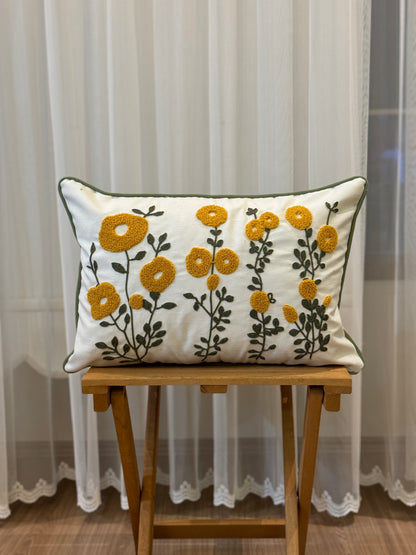 Spring Flower Embroidery Needle Punch Cushion Cover