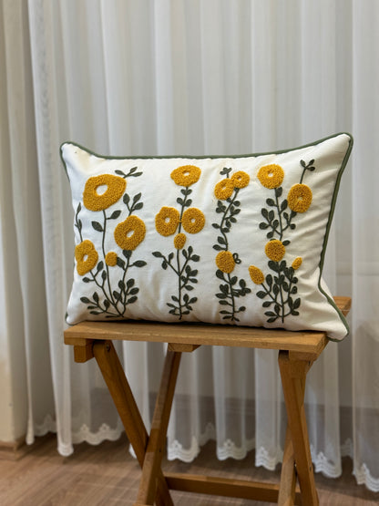 Spring Flower Embroidery Needle Punch Cushion Cover