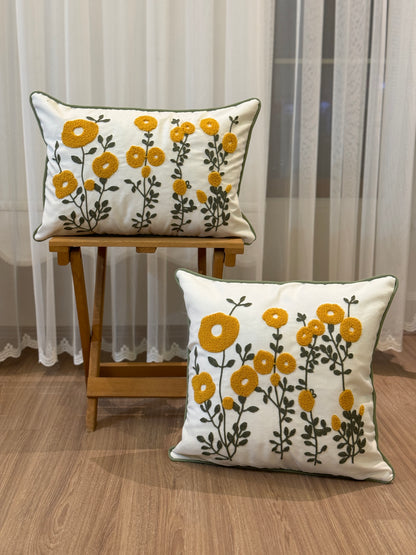 Spring Flower Embroidery Needle Punch Cushion Cover