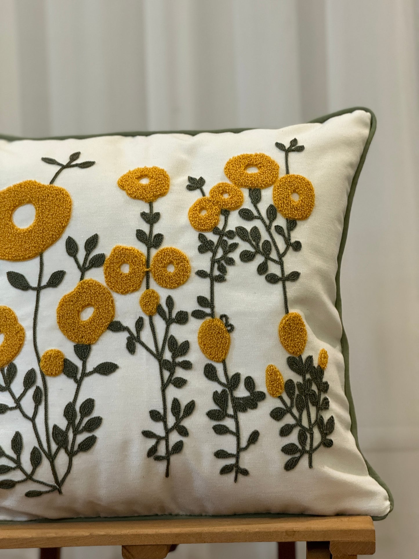 Spring Flower Embroidery Needle Punch Cushion Cover