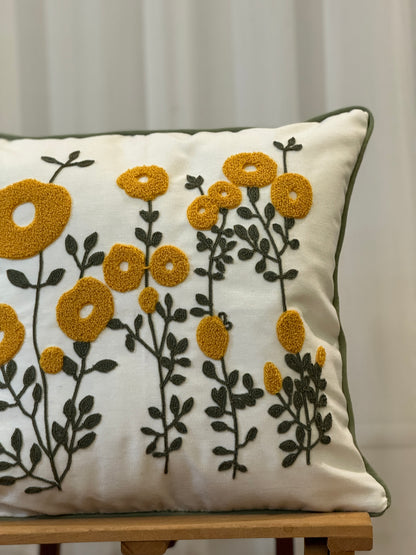 Spring Flower Embroidery Needle Punch Cushion Cover