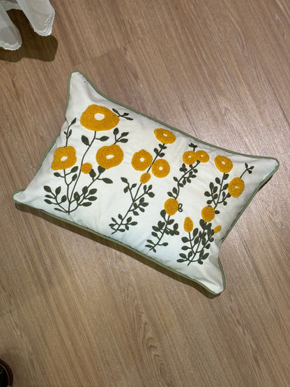 Spring Flower Embroidery Needle Punch Cushion Cover