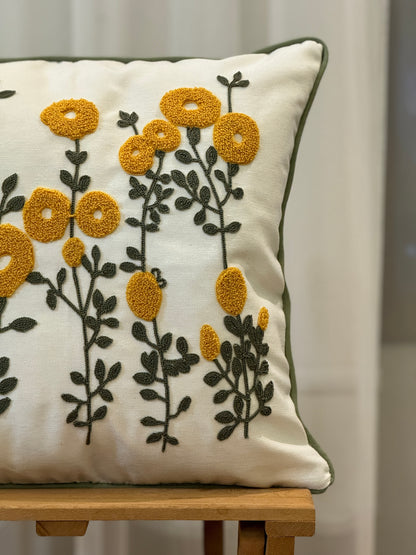 Spring Flower Embroidery Needle Punch Cushion Cover