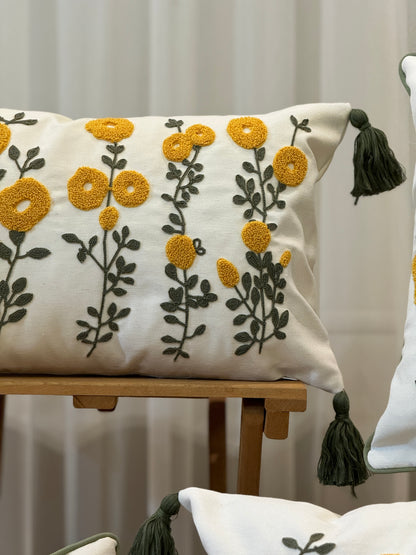Spring Flower Embroidery Needle Punch Cushion Cover