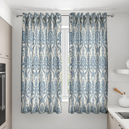 Blue Damask Curtains, Classic Made to Measure Window Drapes