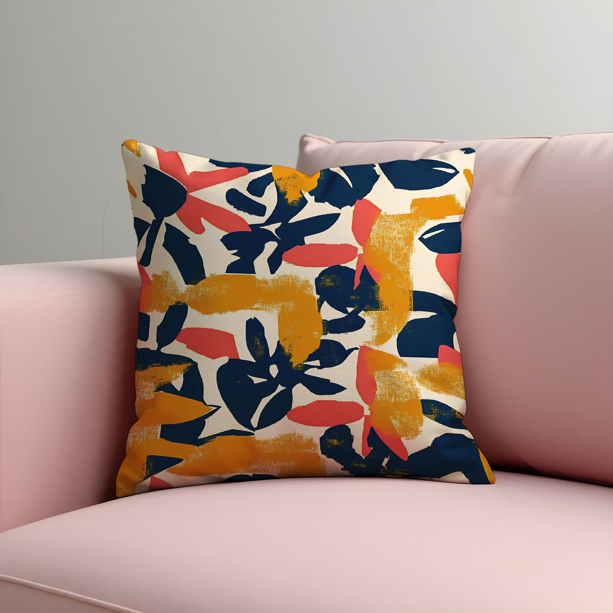 Abstract Leaf Cushion Cover, Modern Botanical Throw Pillow Case