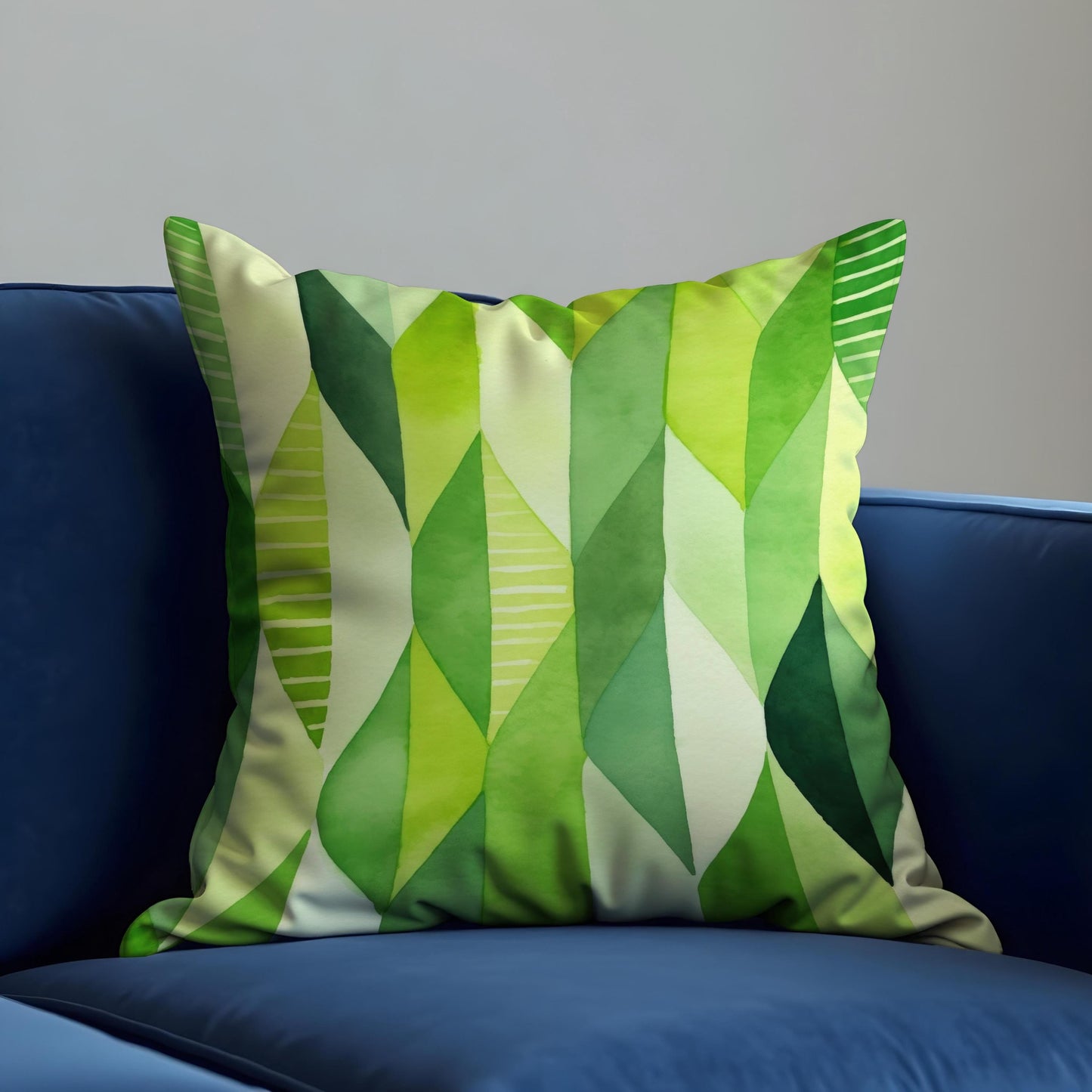 Fresh Green Gradient Cushion Cover, Abstract Leaf Pillow Case