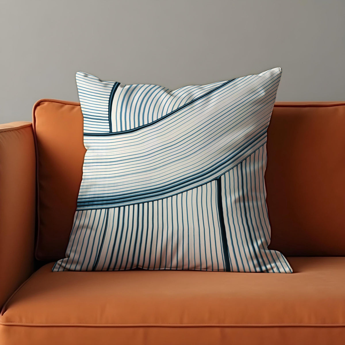 Navy White Stripe Cushion Cover, Modern Pillow Case