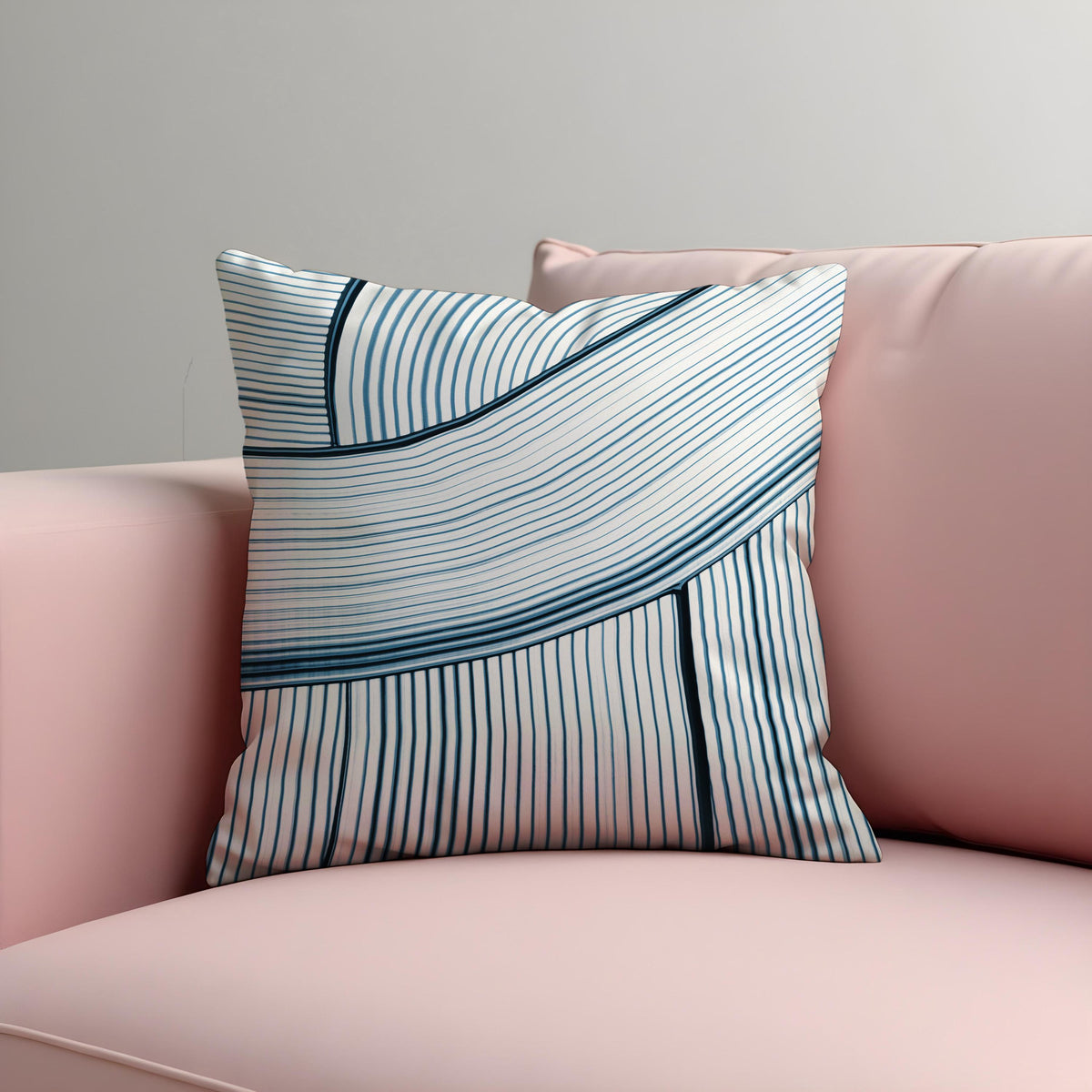 Navy White Stripe Cushion Cover, Modern Pillow Case