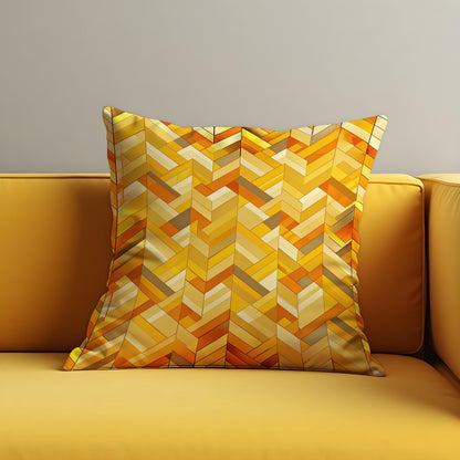 Yellow Geometric Cushion Cover, Abstract Pillow Case