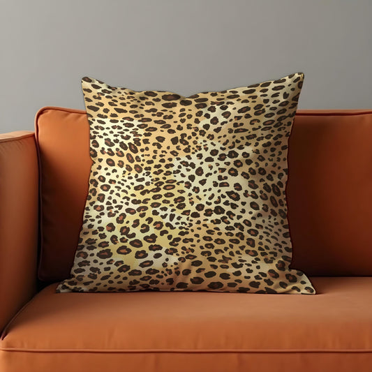 Leopard Print Throw Cushion Cover, Bold Animal Pattern Pillow Cover