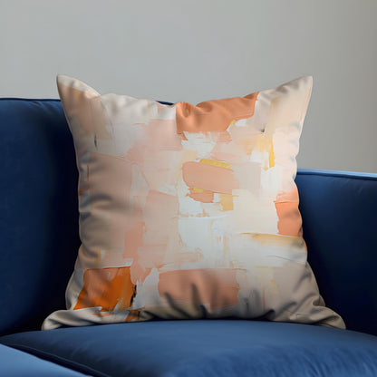 Peach Neutral Cushion Cover, Abstract Pillow Case