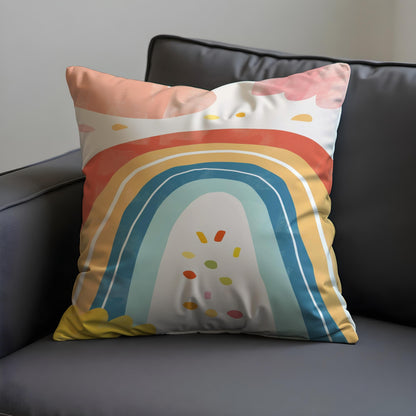 Rainbow Cushion Cover, Colorful Kids Room Throw Pillow Cover