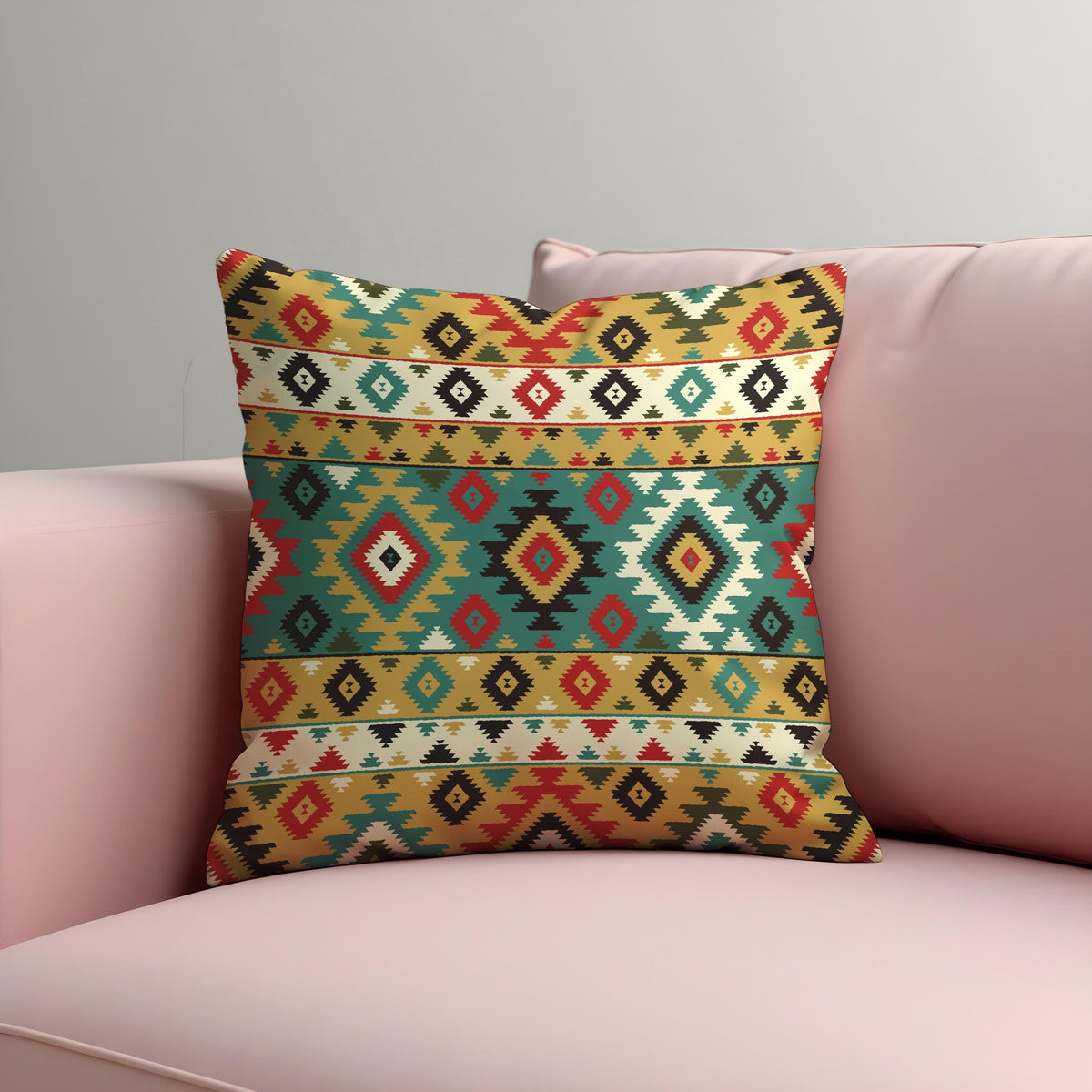 Boho Southwestern Throw Pillow Cover, Geometric Cushion